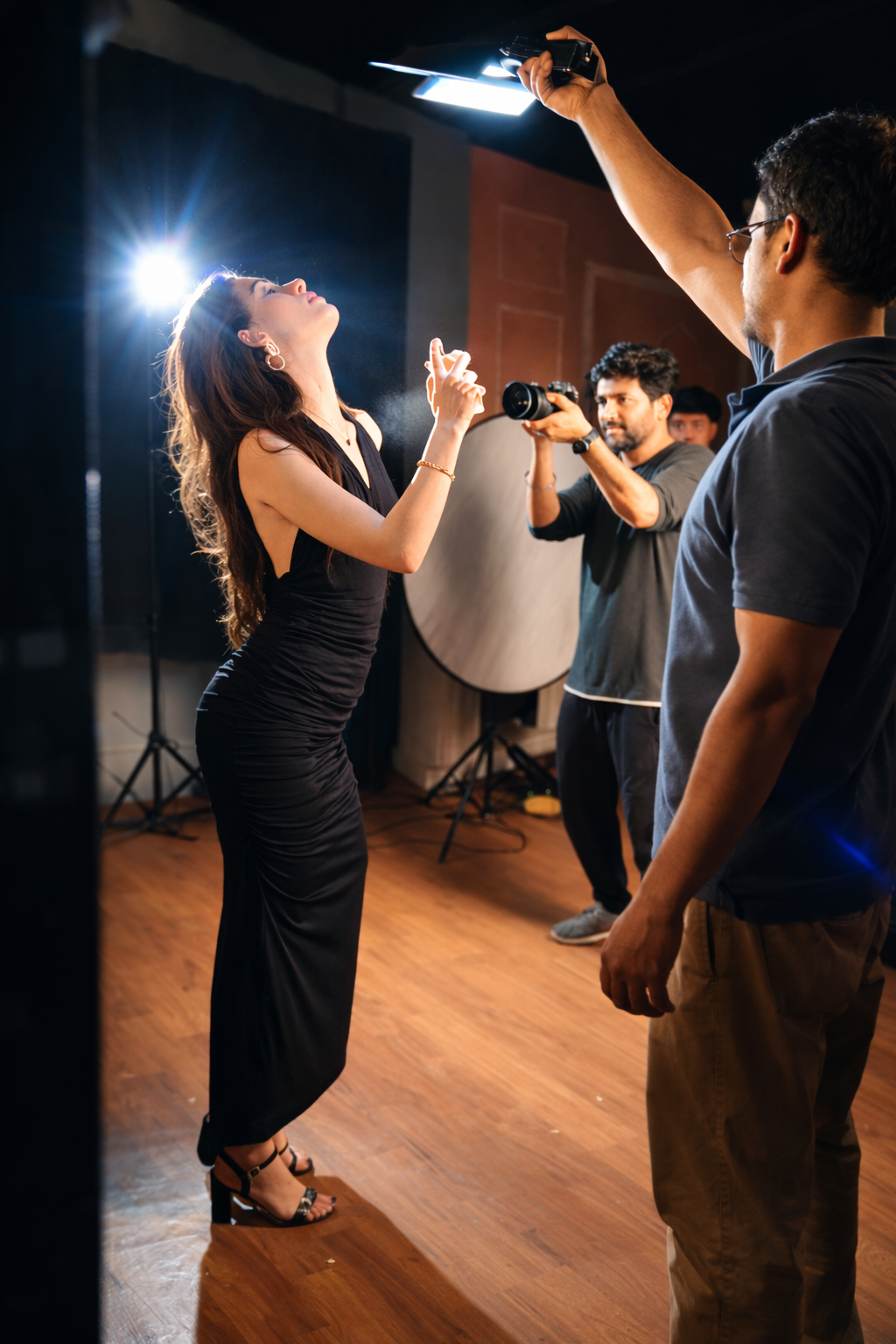 Behind the scenes of a photoshoot